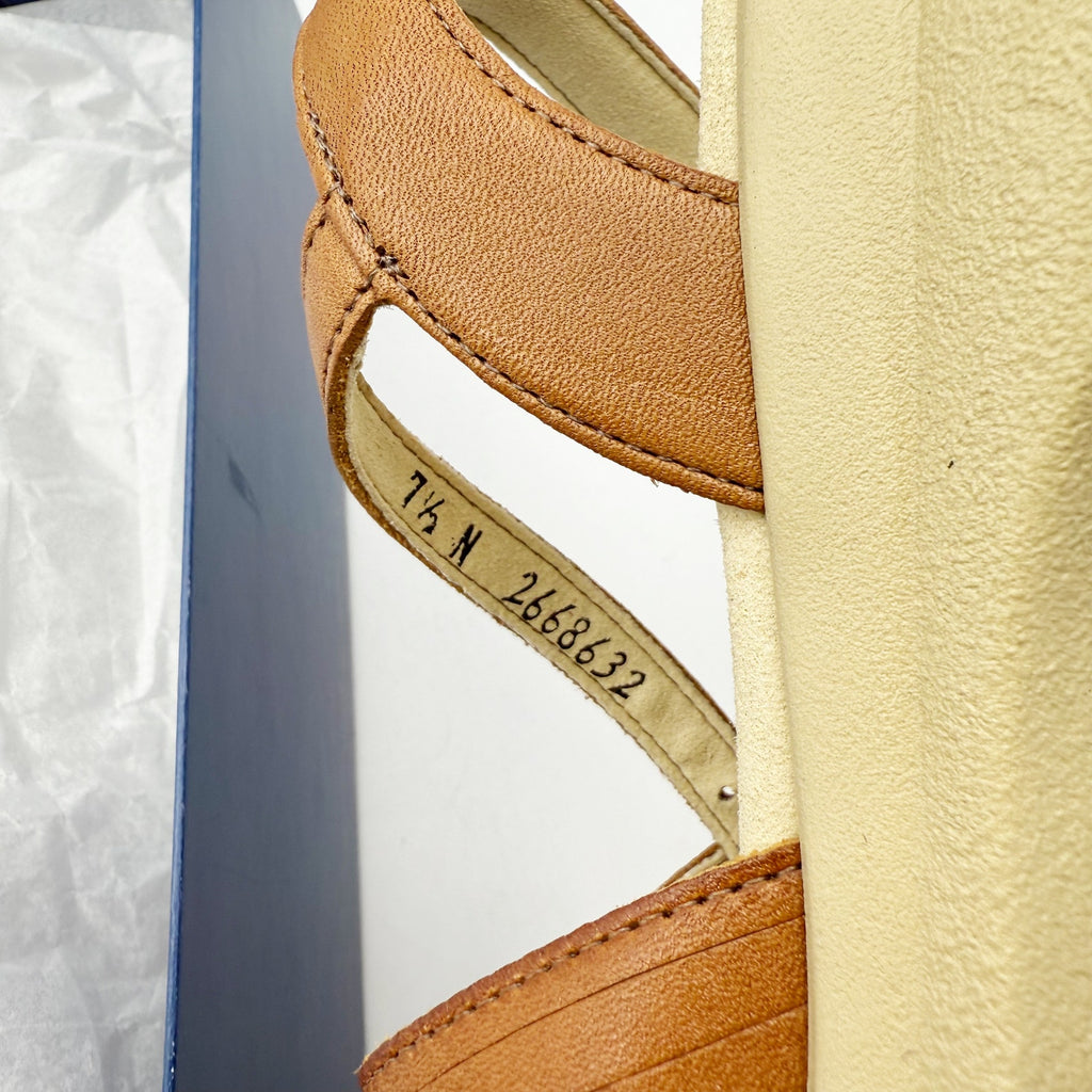 SAS Womens Huarache Sandals Size 7.5 NARROW Tan Leather Adjustable Strap NIB