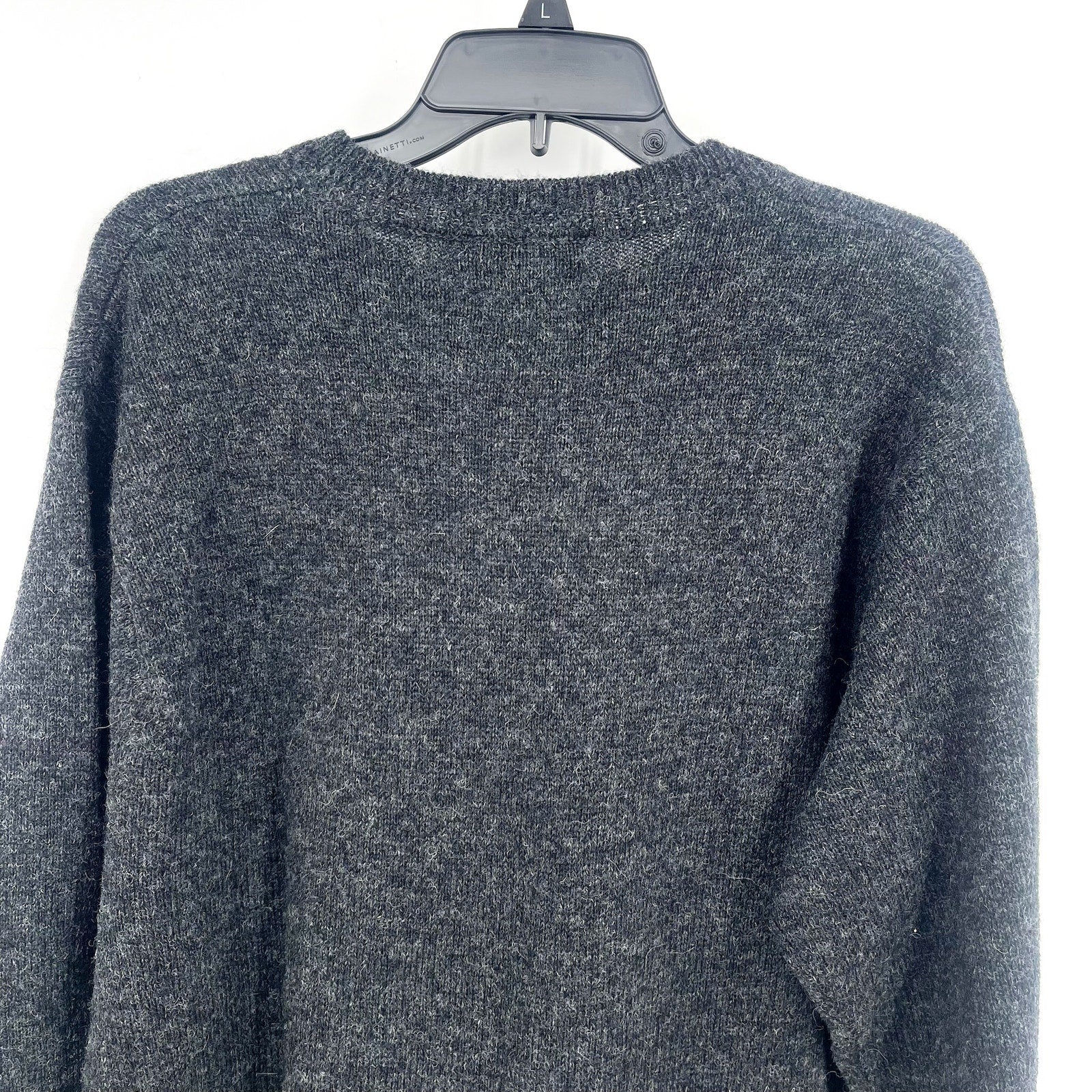 PENDLETON Men's Shetland Wool Sweater Medium Black Heather Crewneck NWT