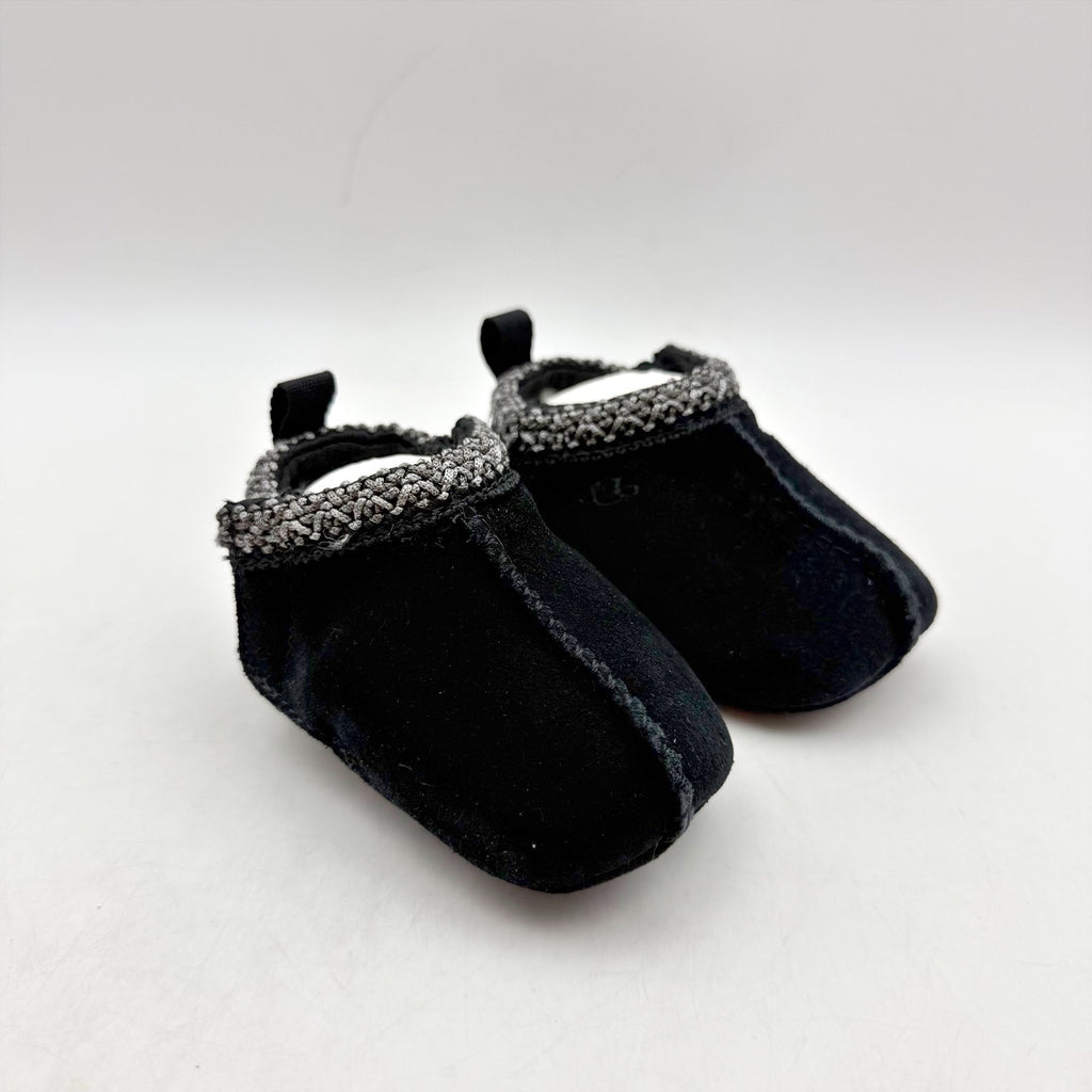 UGG Baby Tasman Slippers US 0/1 XS Black Suede NIB