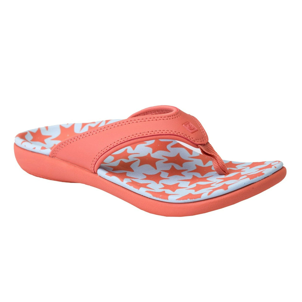 Spenco Womens Yumi Ocean Shell Thong Sandals US 12 Starfish Pink Flip Flops NWOB