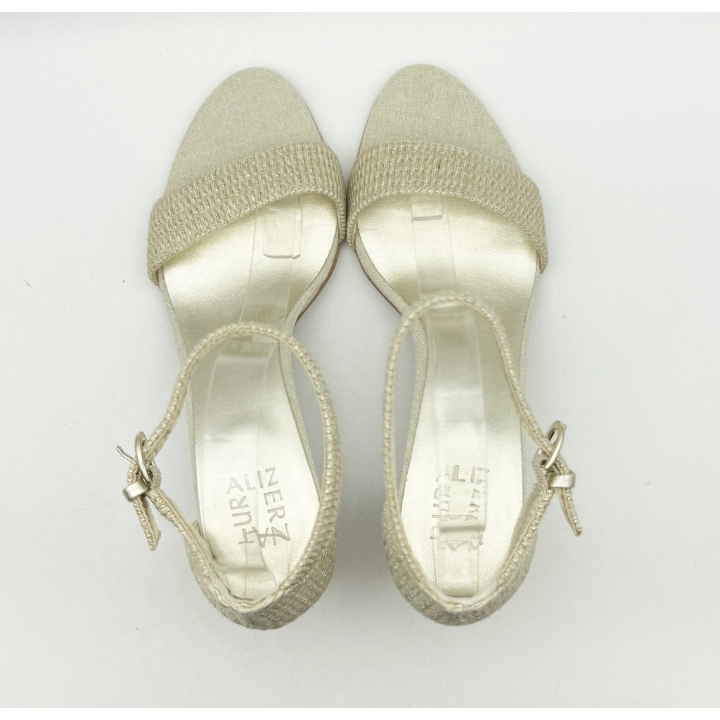 Naturalizer Women's Vera Sandals Size 9 M EU 40 Natural Gold Woven Fabric NWOB
