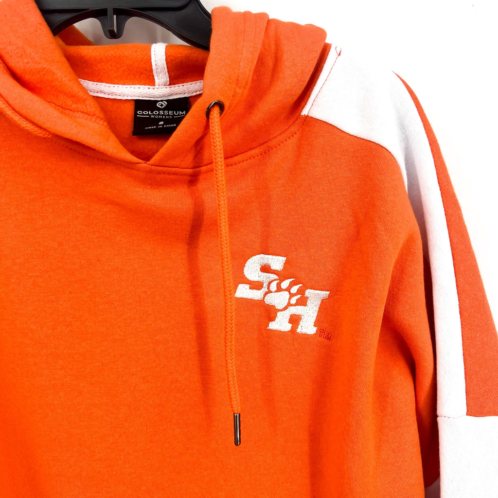 COLOSSEUM Womens Sam Houston State Stripe Pullover Hoodie Small Orange White NWT