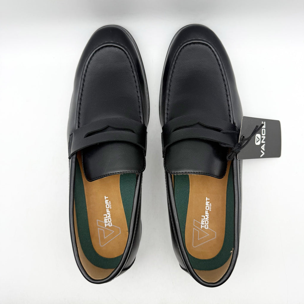 Vance Co. Mens Phineas Penny Loafers SIZE 11 WIDE EU 44 Black Leather NWOB