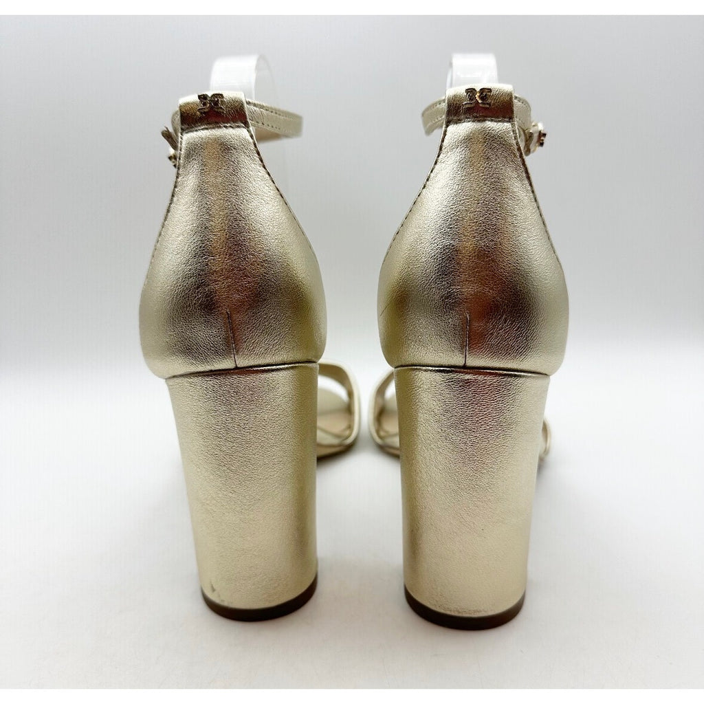 Sam Edelman Womens Robyn Heeled Sandals Size 11 M EU 42 Gold Patent Leather NWOB