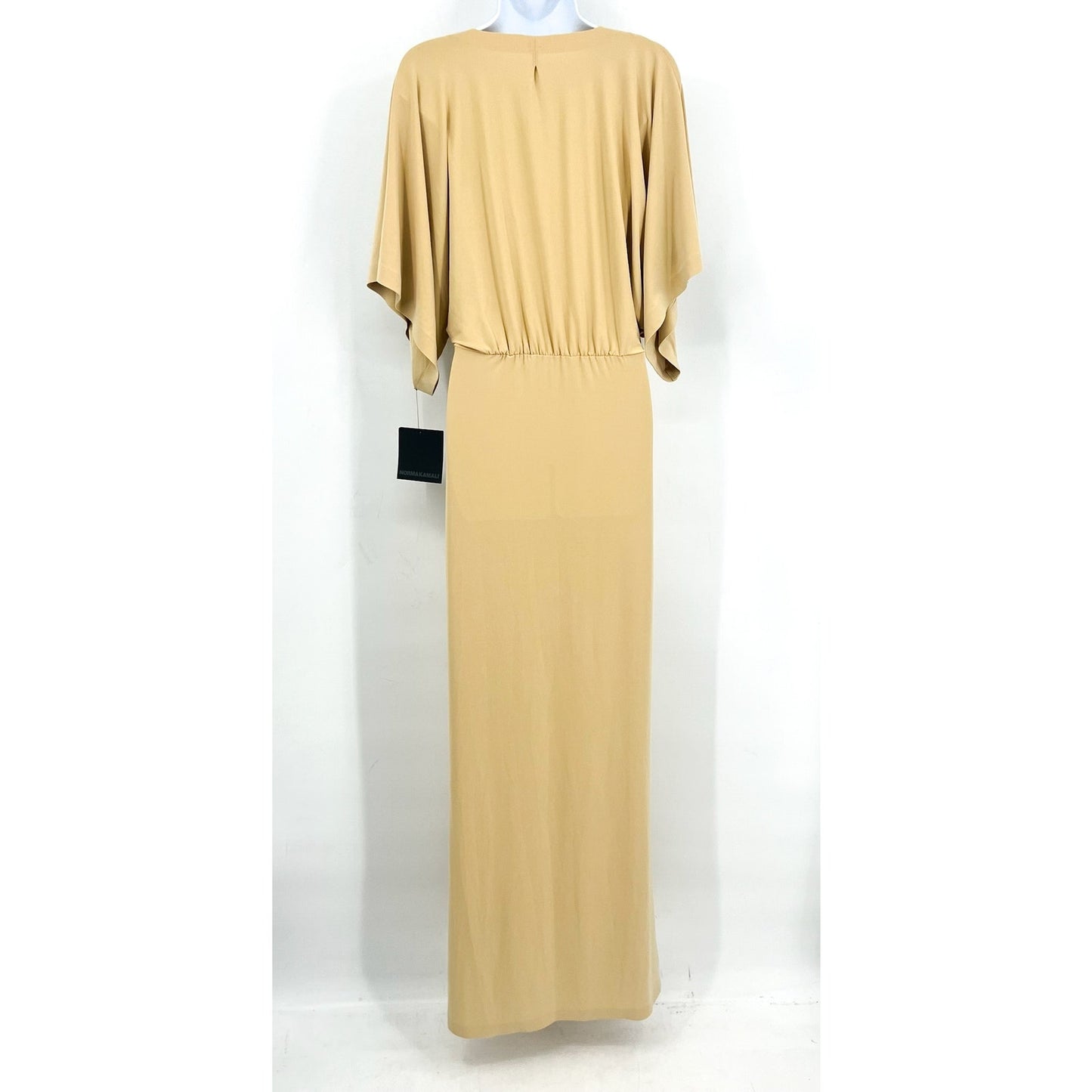 NORMA KAMALI Women's Obie Maxi Dress Large 40 Gold Blonde Stretch-jersey NWT