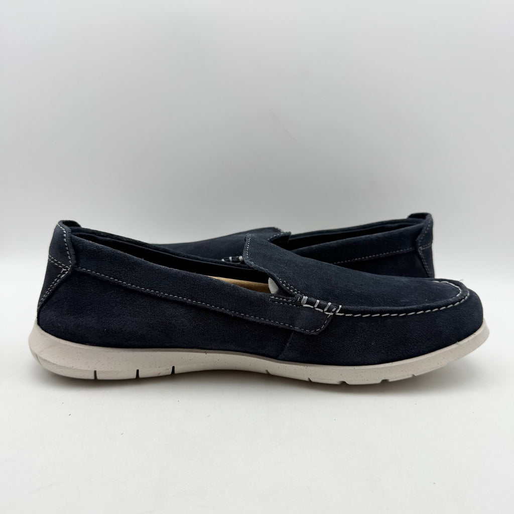Clarks Mens Flexway Step Casual Sneakers Size 8.5 EU 41.5 Navy Blue Suede NWOB