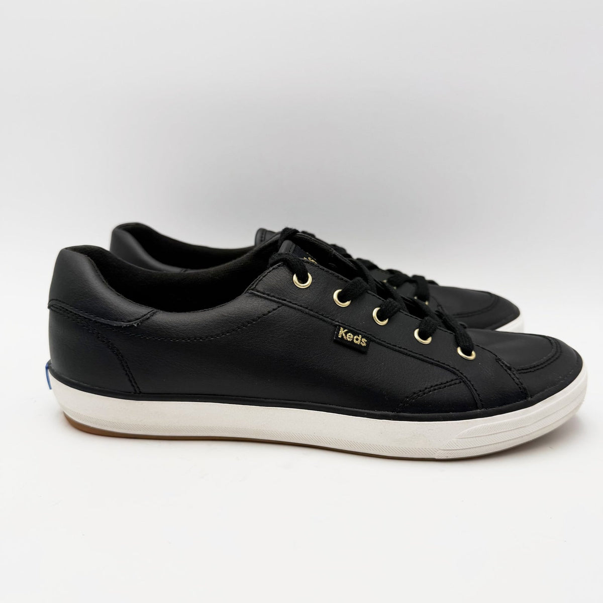 Keds Womens Center III Casual Sneakers Size 9 EU 40 Black Leather NWOB
