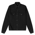 STAMPD Mens Fleece Trucker Jacket Medium Black Button Up Collared Pockets NWT