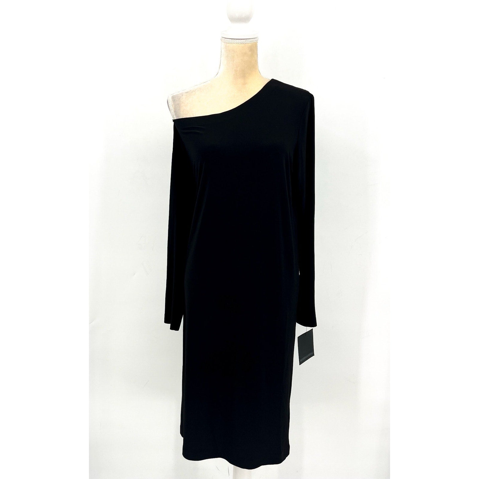 NORMA KAMALI Women's Drop Shoulder Dress Medium FR 38 Black Long Sleeve NWT