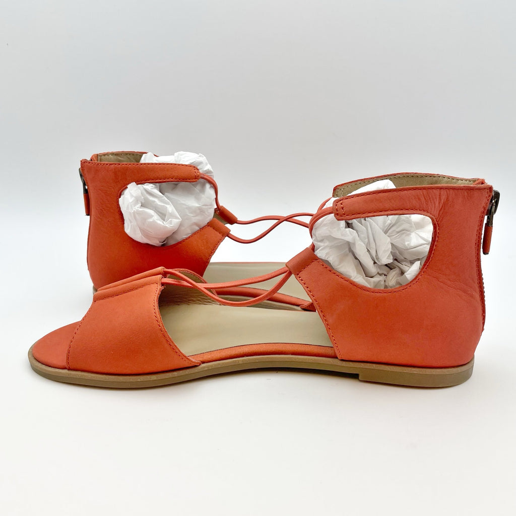 Eileen Fisher Womens Rose Sandals Size 6.5 Orange Leather Flats NIB