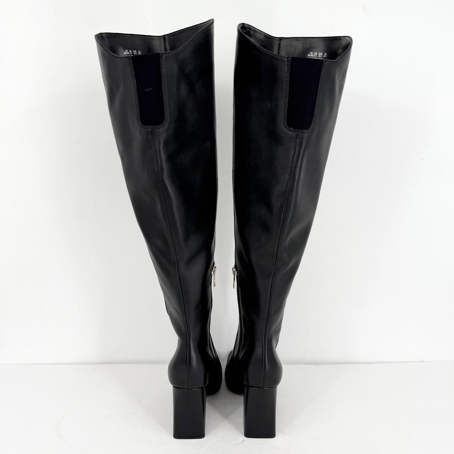 Naturalizer Womens Lyric Wide Calf Over the Knee Boots US 8 M Black Leather