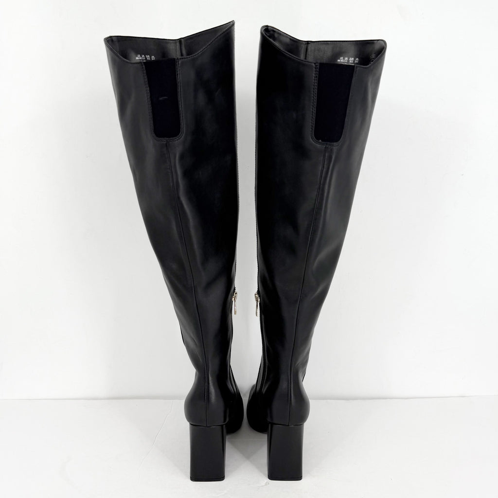 Naturalizer Womens Lyric Wide Calf Over the Knee Boots US 8 M Black Leather