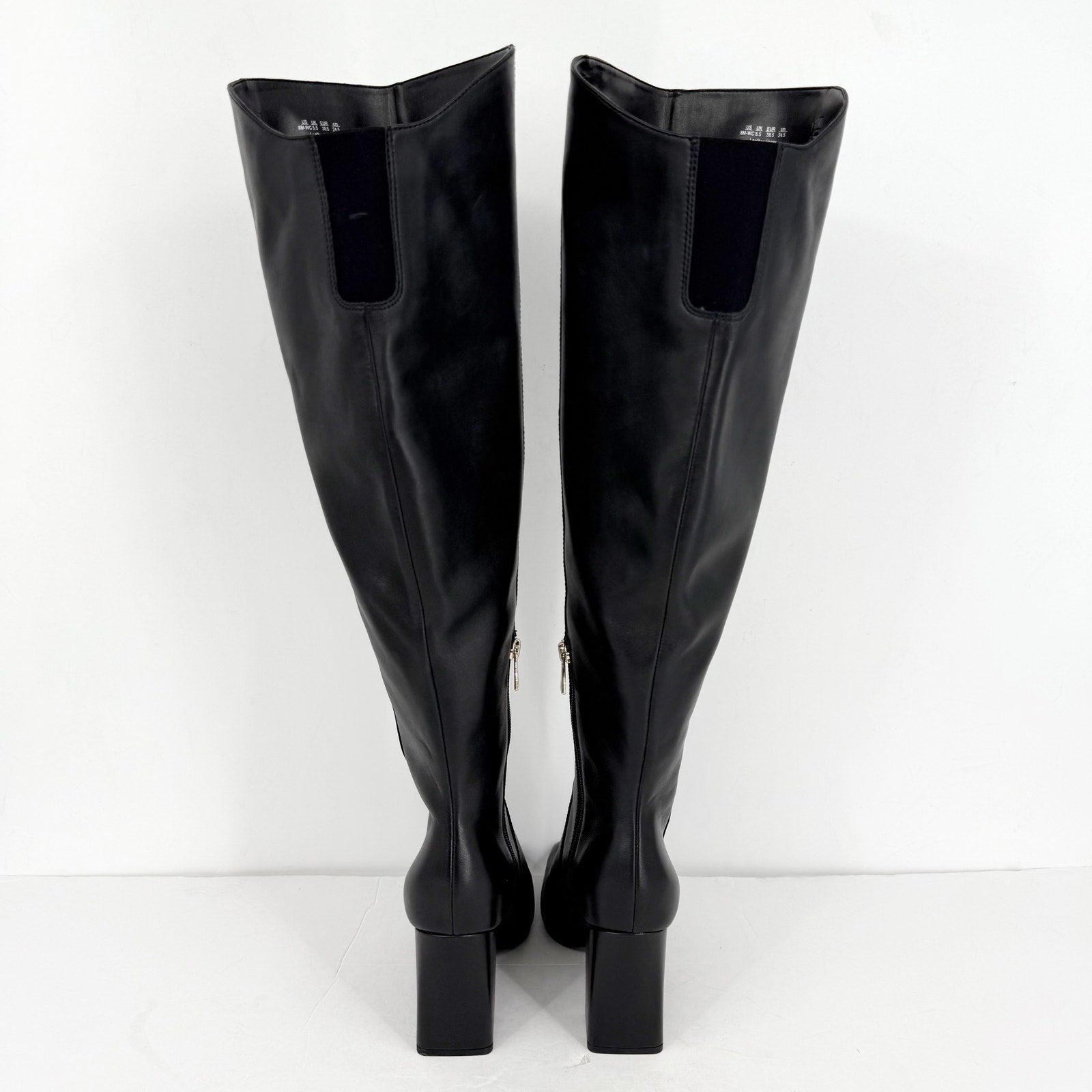 Naturalizer Womens Lyric Wide Calf Over the Knee Boots US 8 M Black Leather