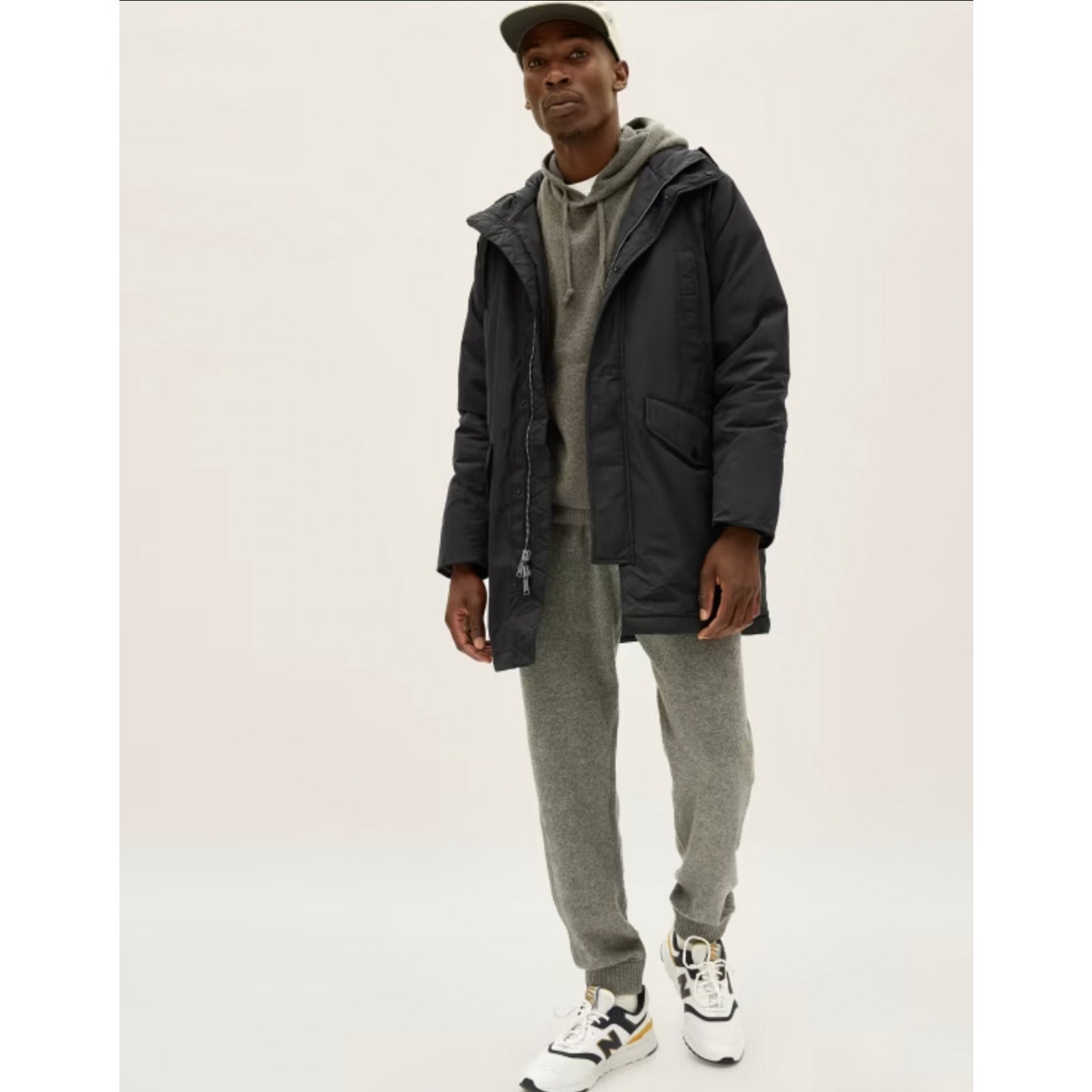 Everlane Mens The Renew Long Parka Coat XS Black Primaloft Hood Extra Heavy NWT