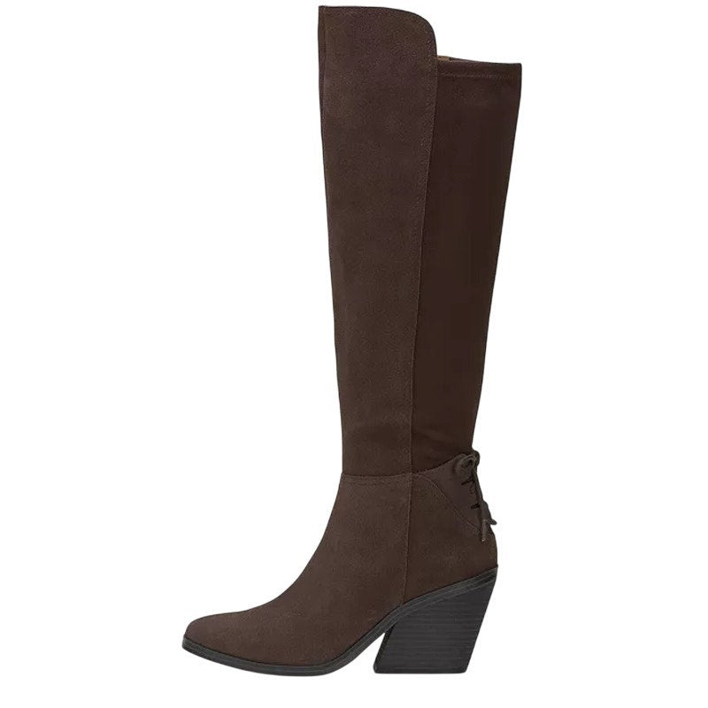 Lucky Brand Womens Mekinna Heeled Knee High Boots US 8.5 Dark Brown Suede NIB