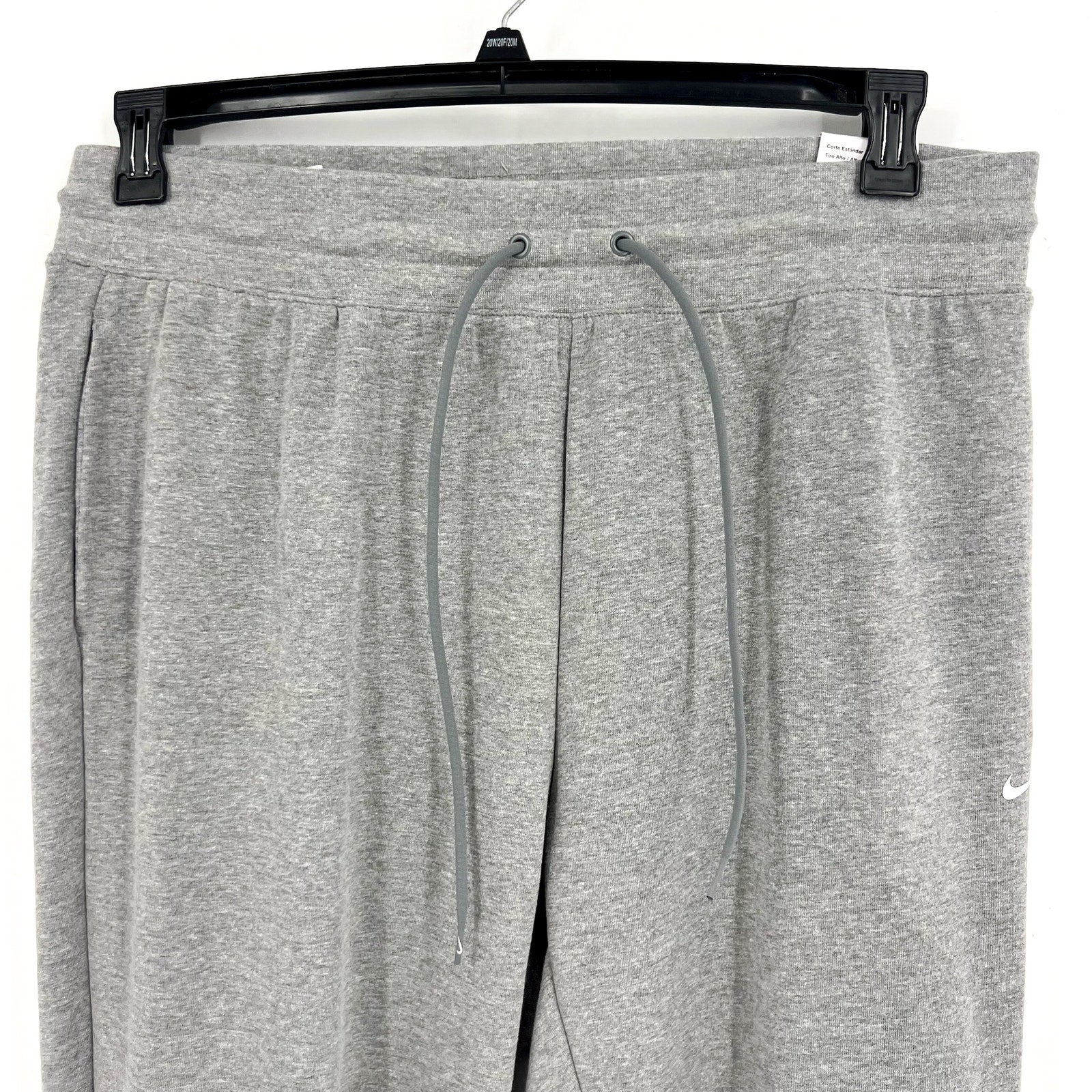 NIKE Womens Dri-Fit One 7/8 French Terry Joggers 1X Grey Sweatpants NWT