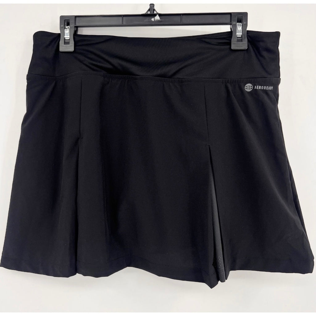 ADIDAS Women's Club Pleated Tennis Skirt Large Black Stretch NWT HS1459