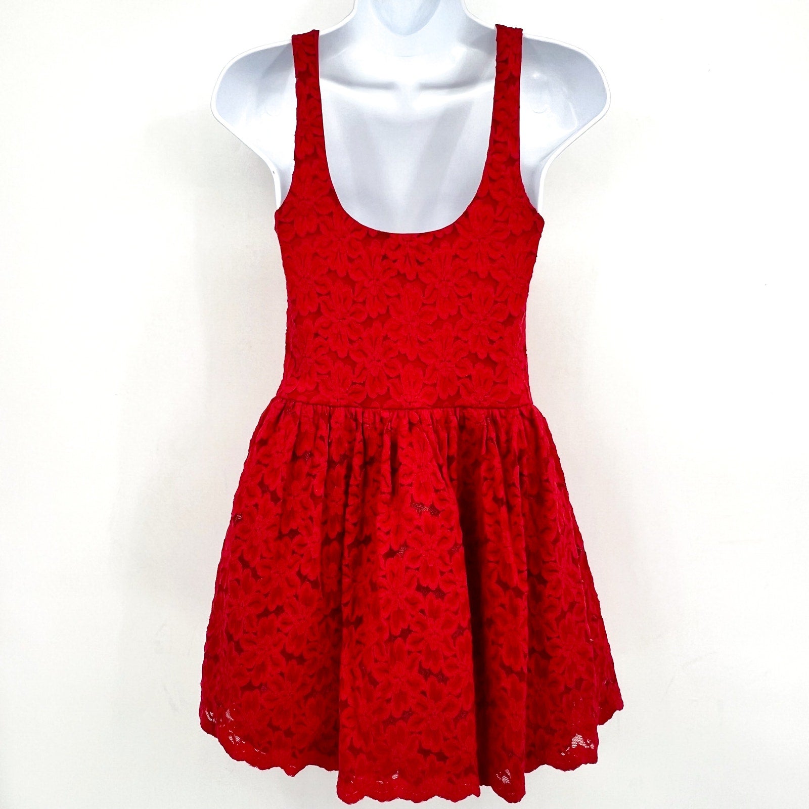 SHOW ME YOUR MUMU Ricci Lace Skort Dress Medium Radiant Red Sleeveless NWT
