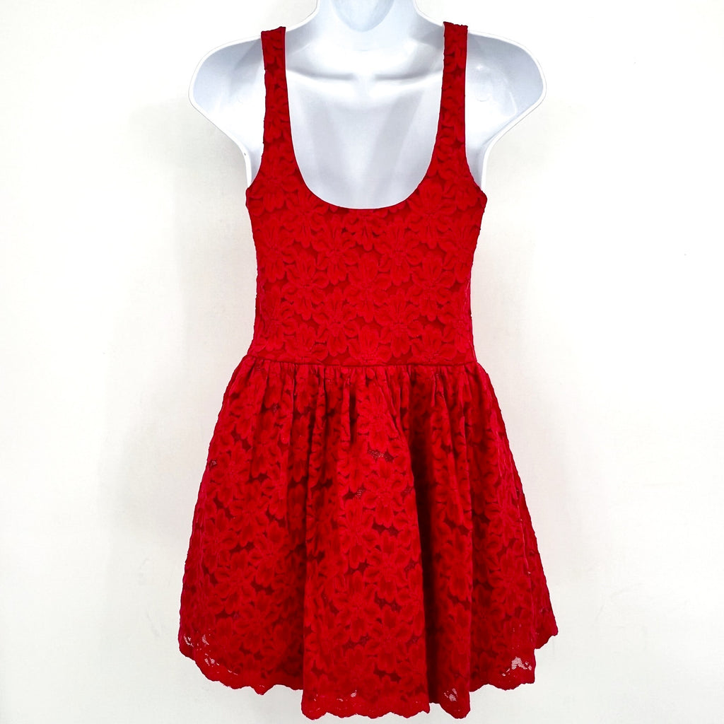 SHOW ME YOUR MUMU Ricci Lace Skort Dress Medium Radiant Red Sleeveless NWT