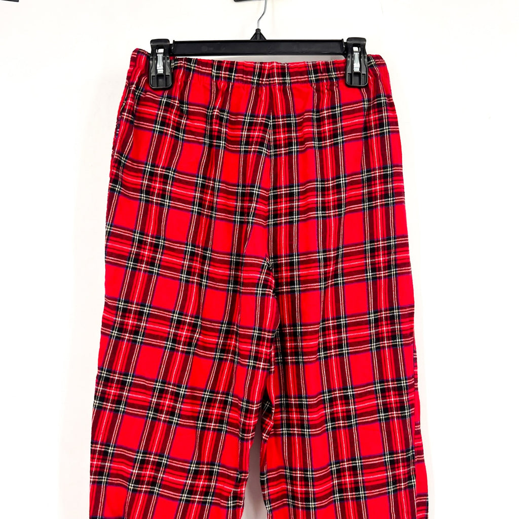 LANZ OF SALZBURG Women's Flannel Ski Pajama Set Small Red Tartan Plaid NWT