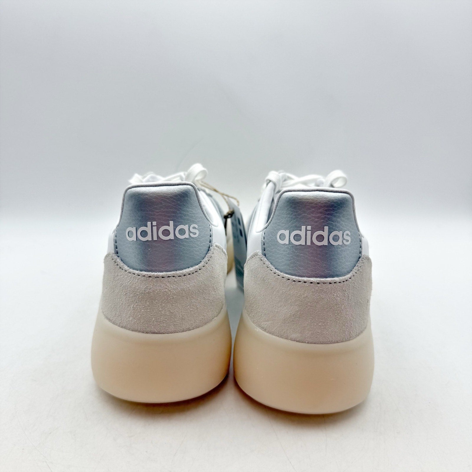 Adidas Womens Barreda Decode Casual Sneakers SIZE 11 White Silver Suede NIB