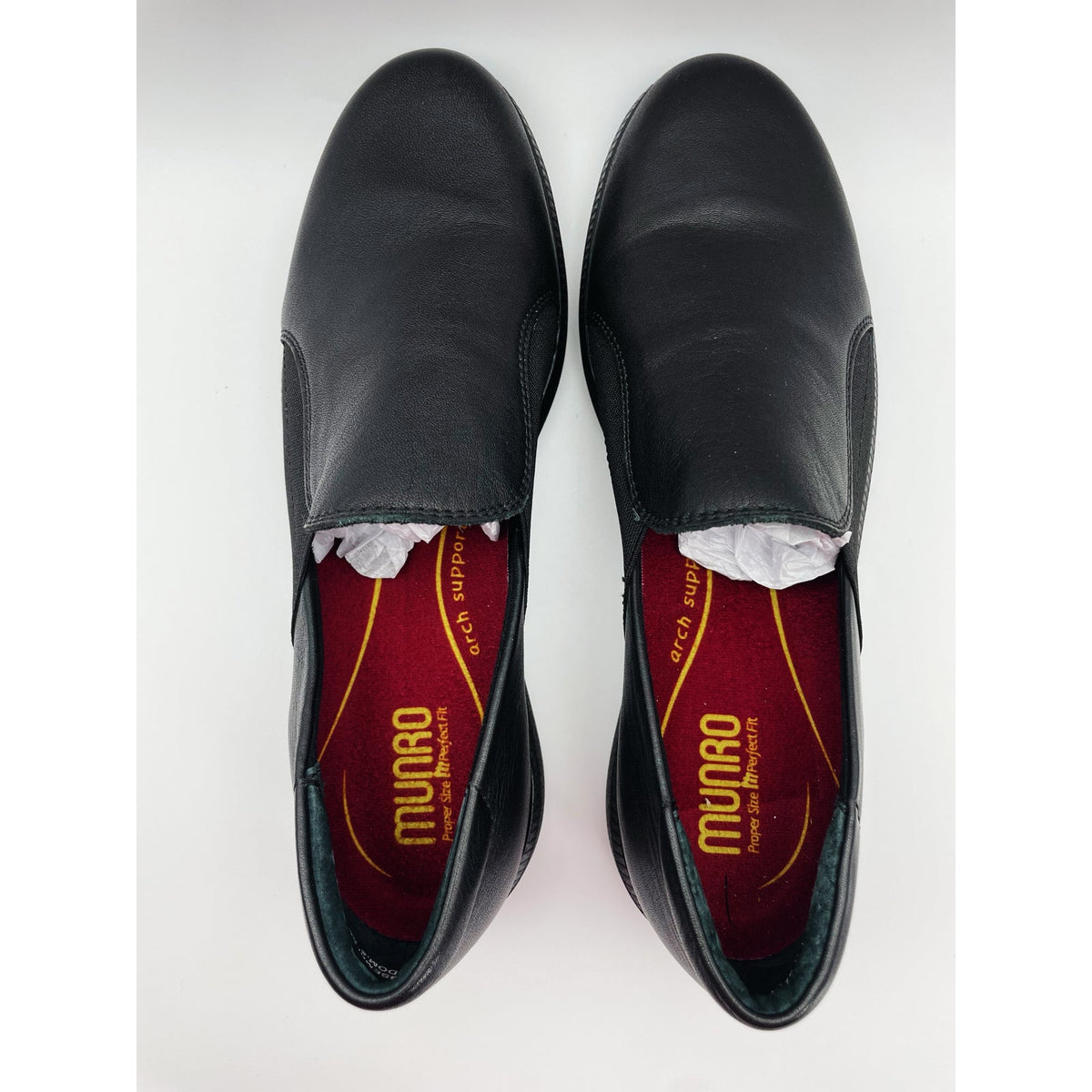 Munro Women's Clay Slip On Shoes Size 6 Wide Black Leather Loafer Casual NIB