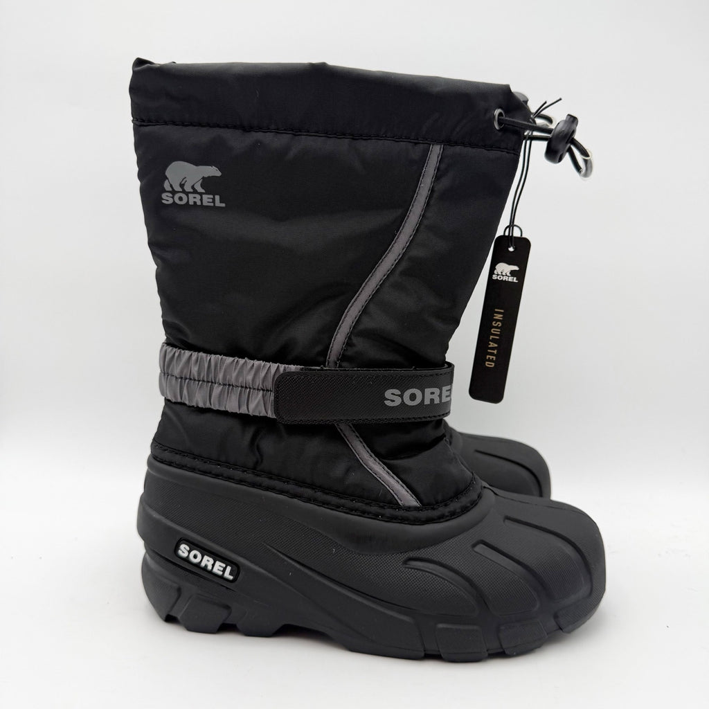 Sorel Youth Boys Flurry Snow Boot US 2 EU 33 Grey Insulated Water Resistant NIB