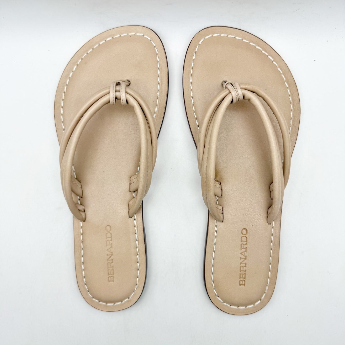 Bernardo Womens Miami Sandals US 8.5 M EU 39 Beige Tan Leather NIB