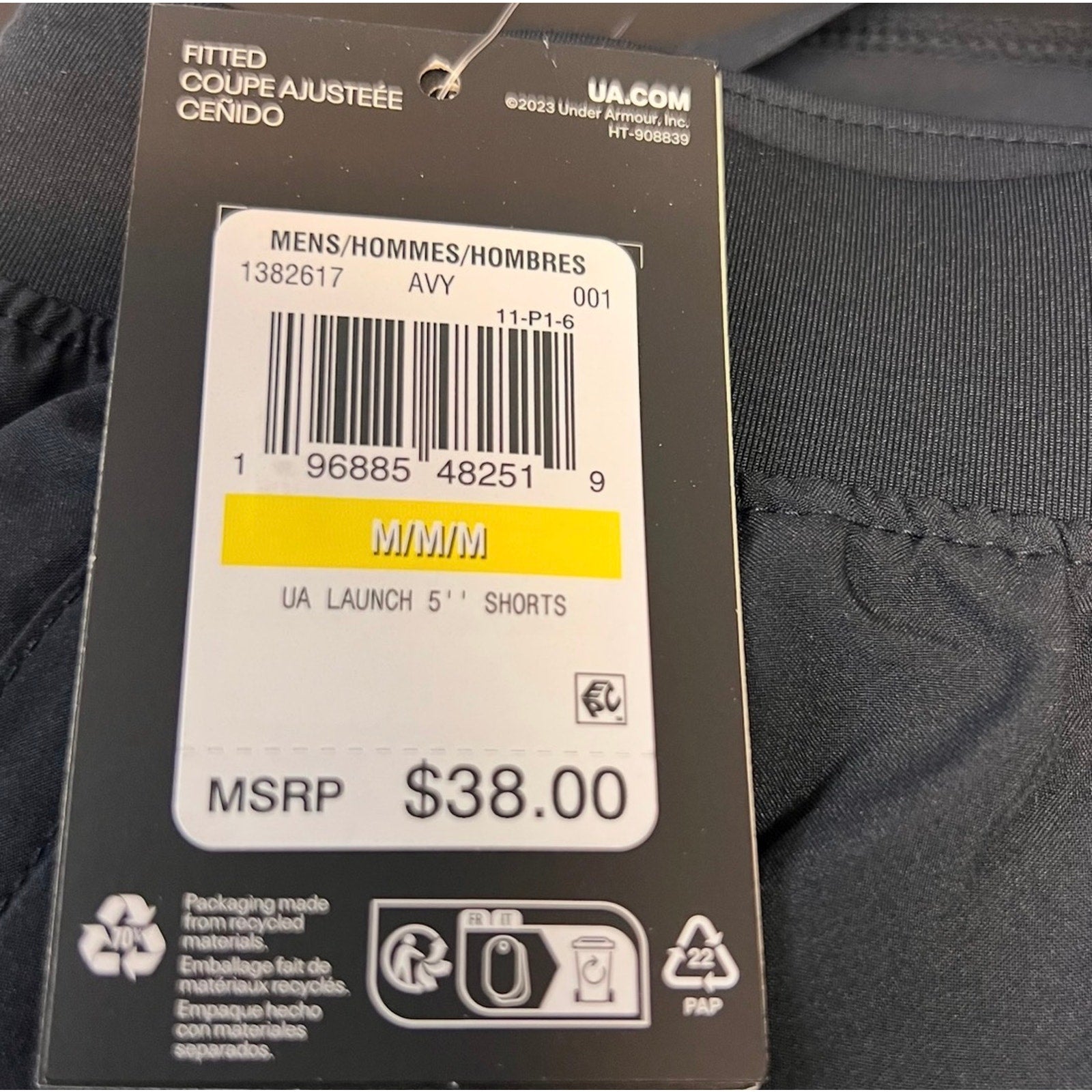 UNDER ARMOUR Men's UA Launch Athletic Shorts Medium Black 5'' Inseam NWT