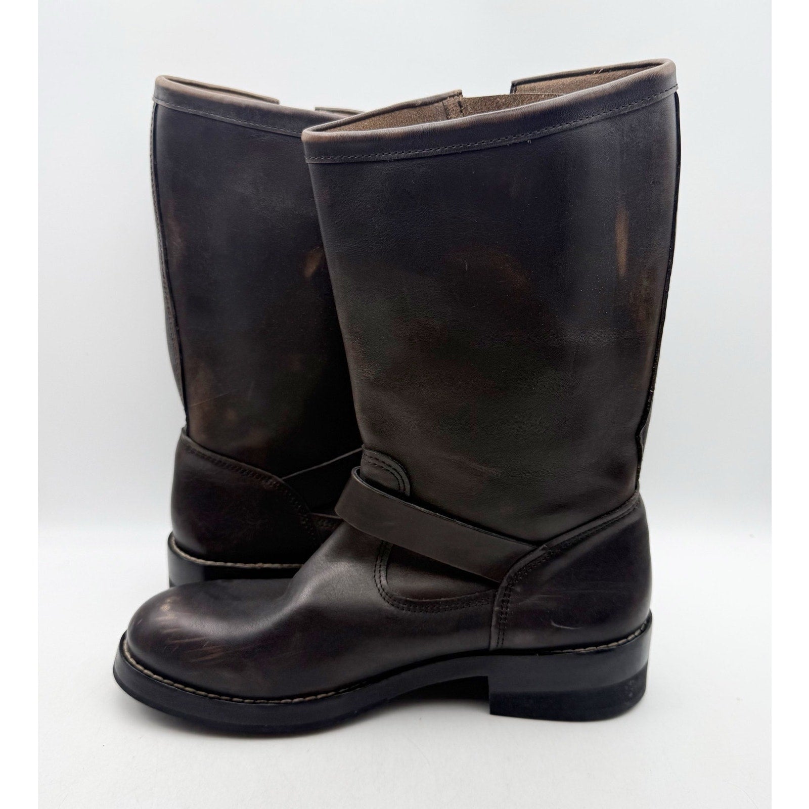 RE/DONE Womens Vintage Engineer Mid Calf Boots EU 40 US 10 Black Leather NWOB