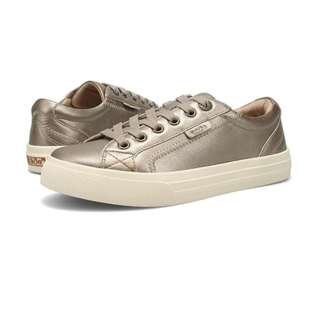 Taos Footwear Womens Plim Soul Lux Sneakers Size 10.5 CHAMPAGNE Gold Leather NIB