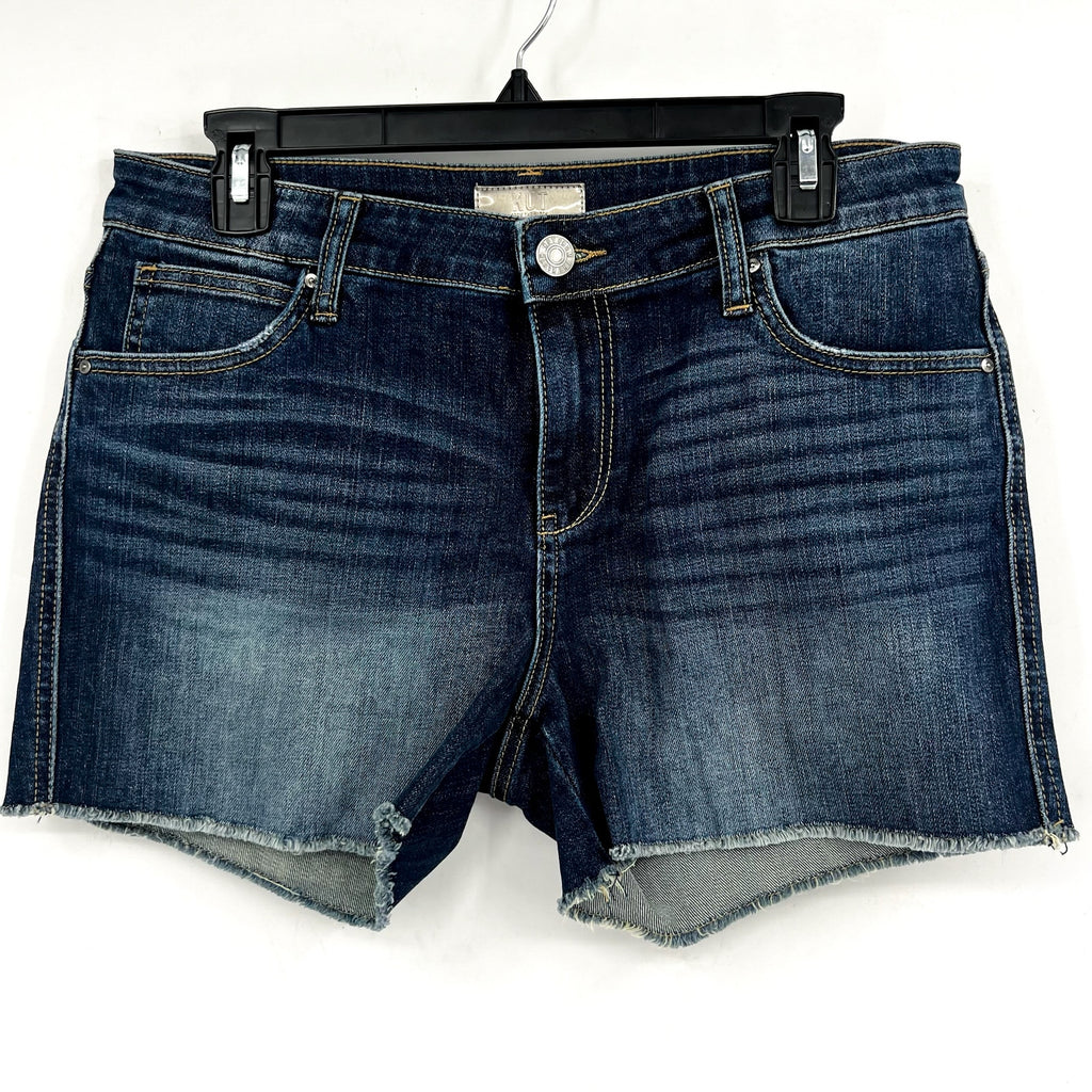KUT FROM THE KLOTH Gidget Fray Denim Shorts Size 8 Stimulating Blue NWOT