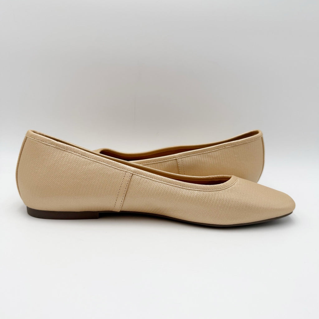 Vionic Womens Orinda Ballet Flats Size 10 EU 41 Gold Leather Slip On NWOB