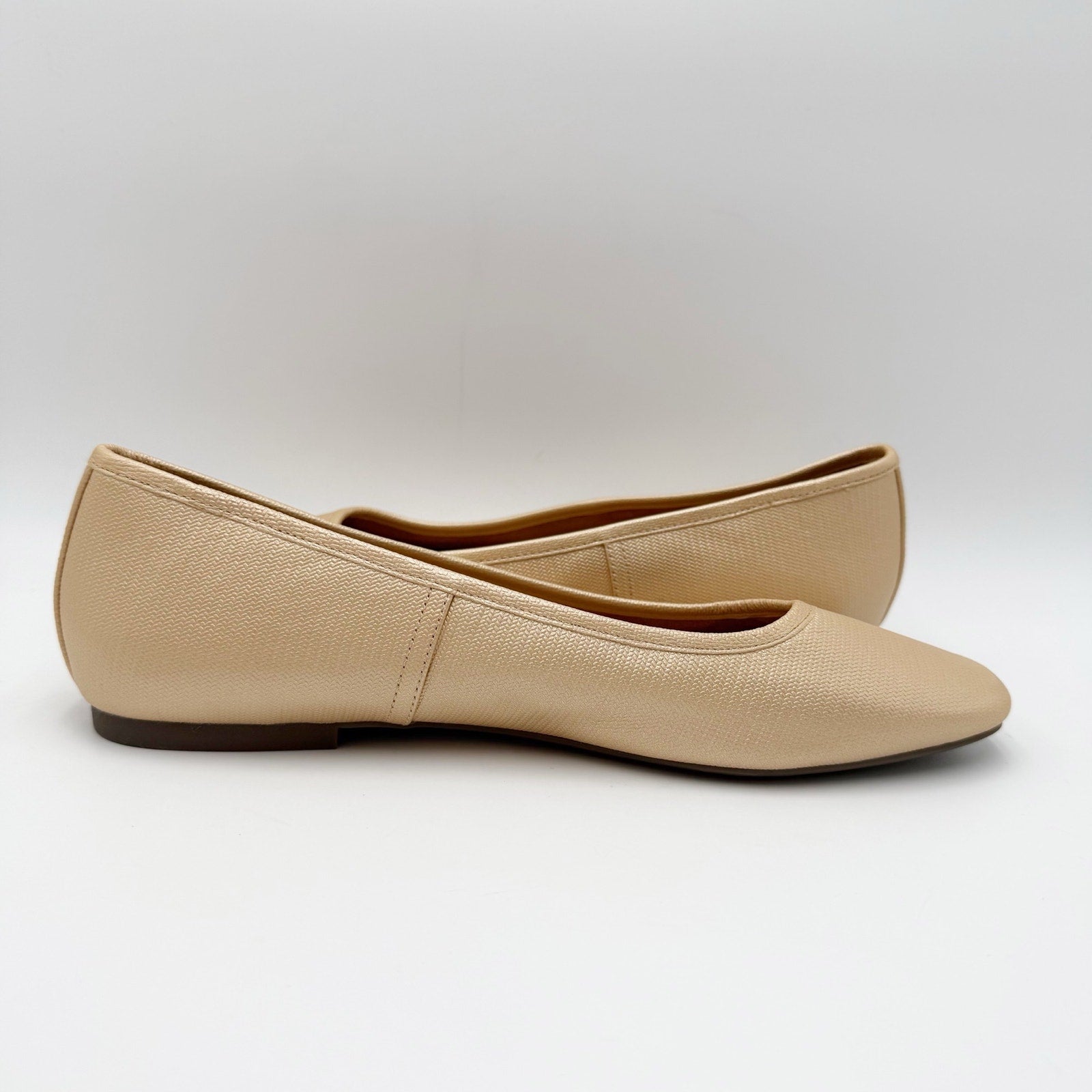 Vionic Womens Orinda Ballet Flats Size 10 EU 41 Gold Leather Slip On NWOB