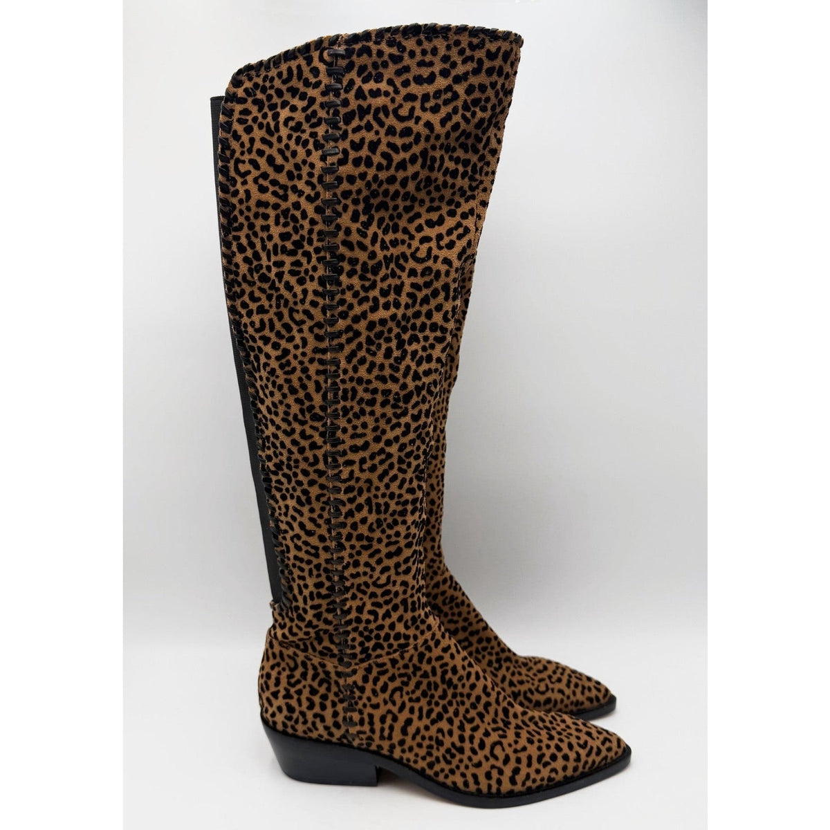 1.State Womens Sage Over the Knee Boots Size 5 EU 35 Brown Leopard NWOB
