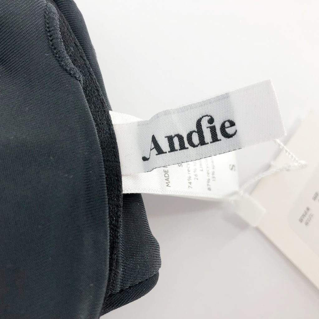 ANDIE SWIM Women's The Sicily Bikini Top Small Black Underwired Stretch Swim NWT
