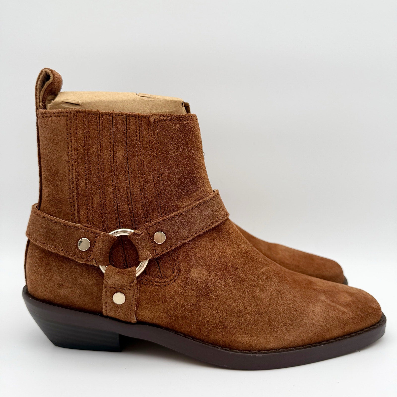 Madewell Womens The Santiago Western Ankle Boot US 6 Brown Suede NIB