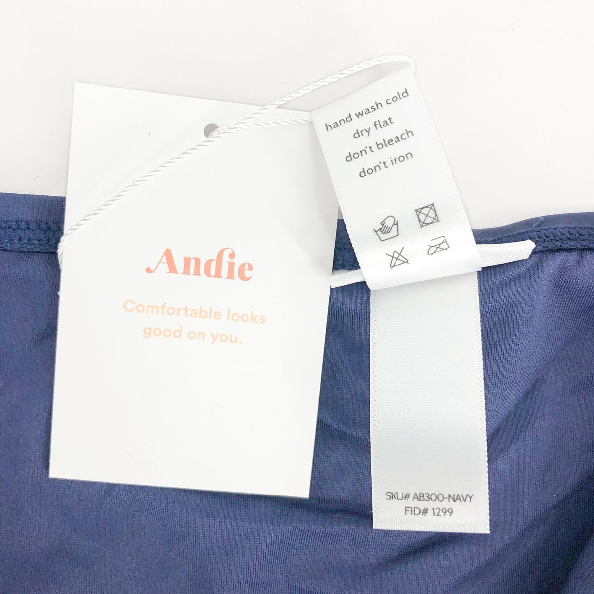 ANDIE SWIM High Waisted Bottom XS Navy Blue Full Coverage Swimsuit NWT