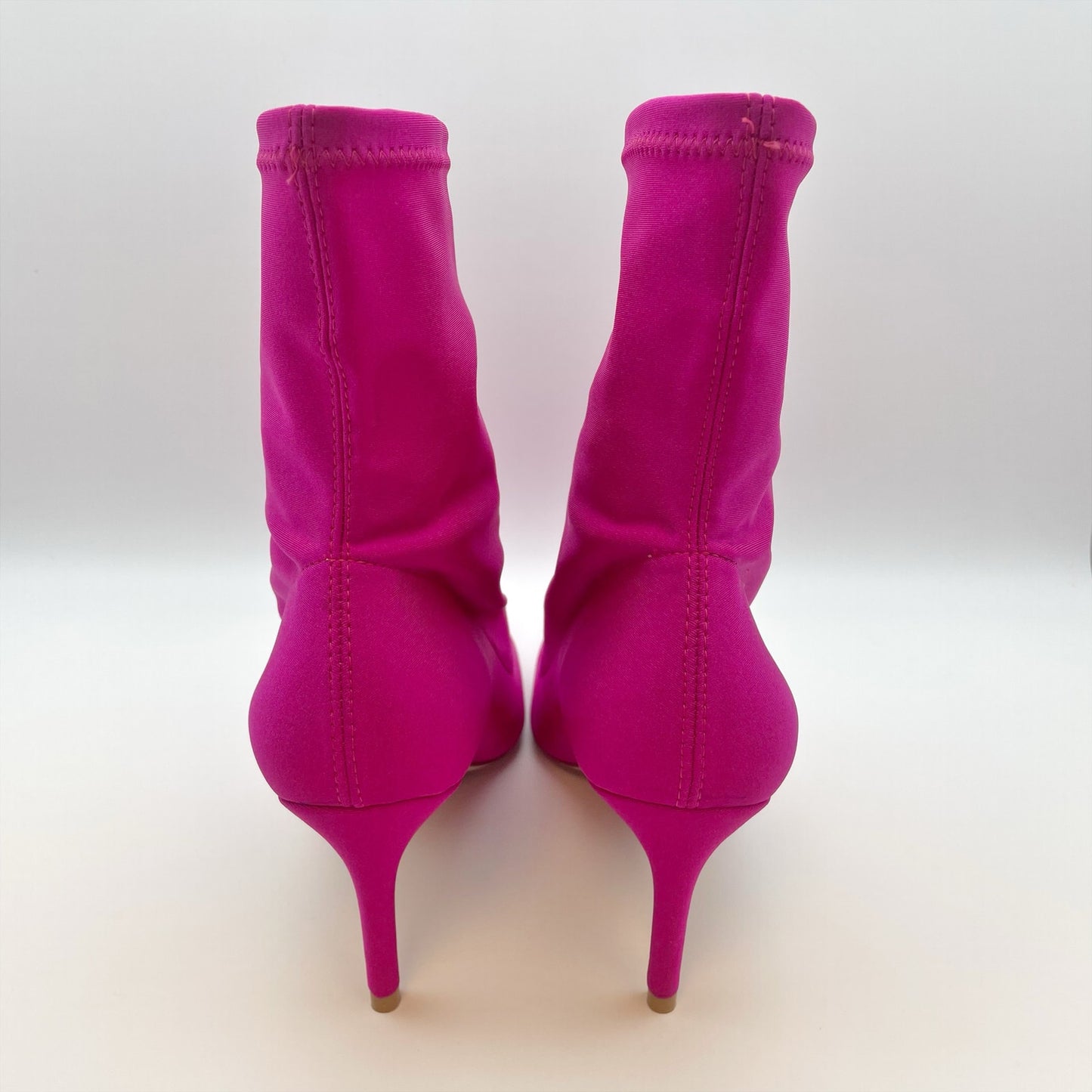 Stuart Weitzman Womens Stuart 75 Stretch Bootie US 7.5 Pink Magenta Suede EUC