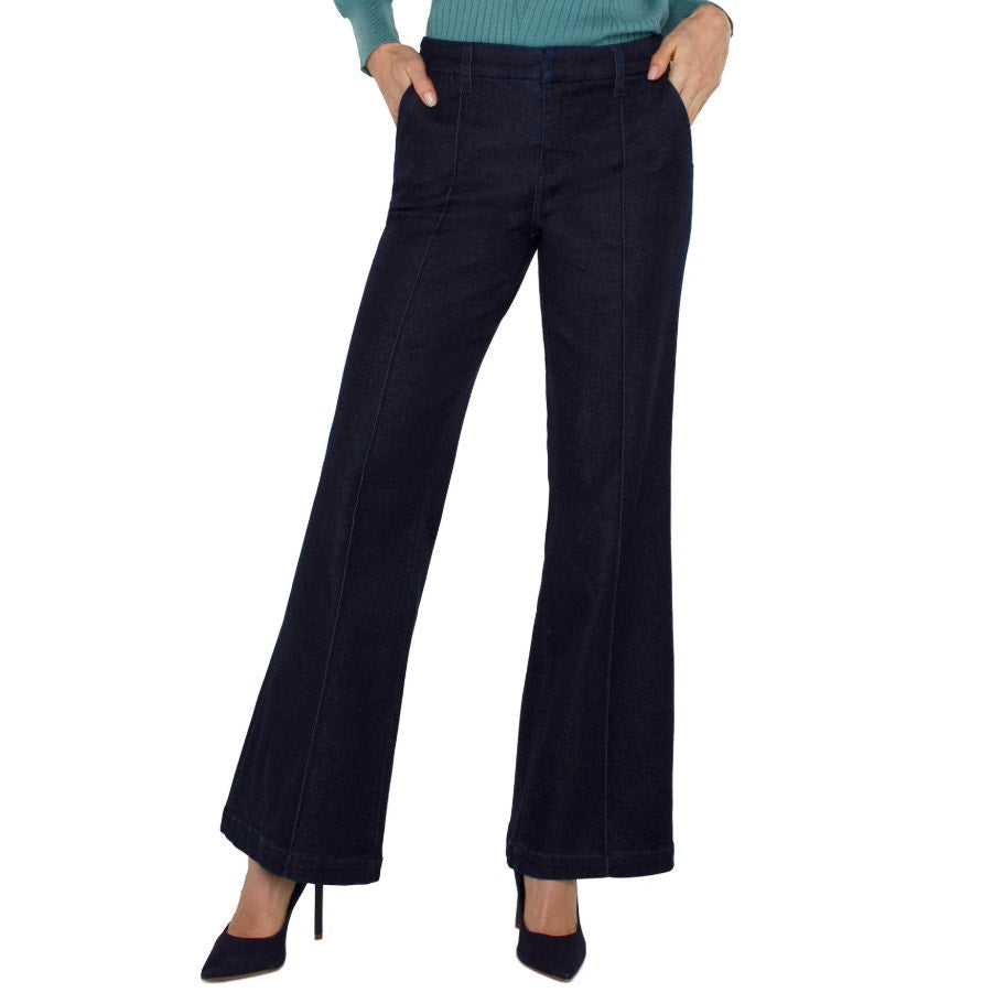 LIVERPOOL Women's Pintuck Trouser Jeans US 4 27 Blue Sturgis Midrise NWT