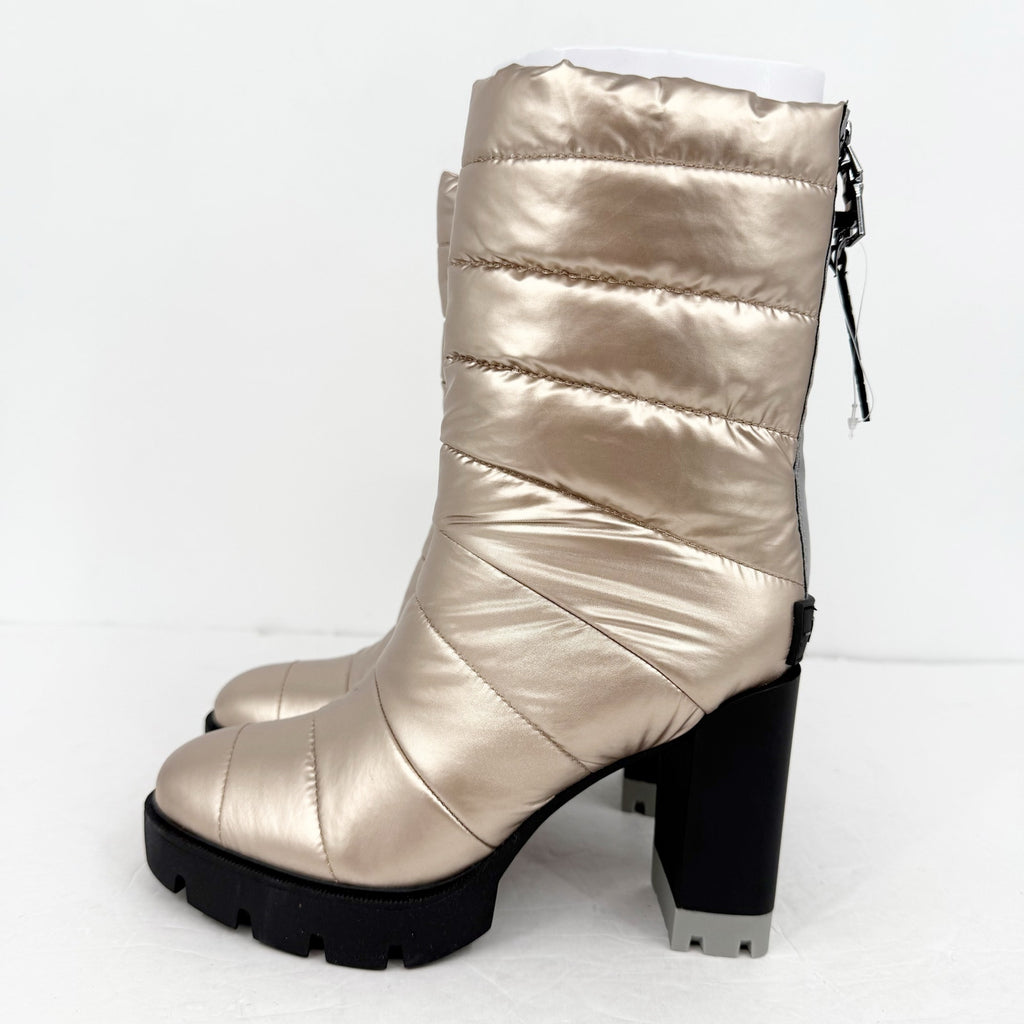 Naturalizer Think Robyn Womens Crosswalk Boots Size 6 Cashmere Gold Puff NIB