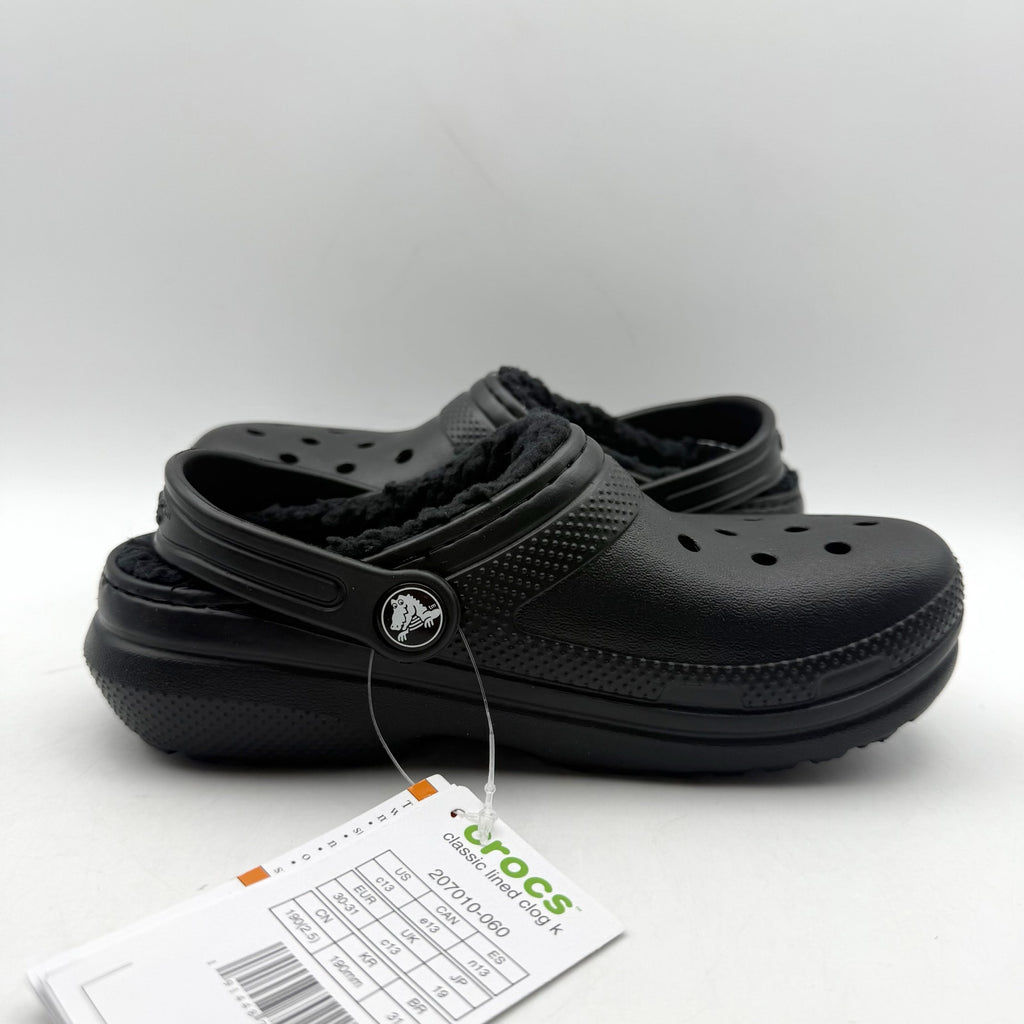 Crocs Kids Classic Lined Clogs C13 EU 30.5 Black Lightweight NWT