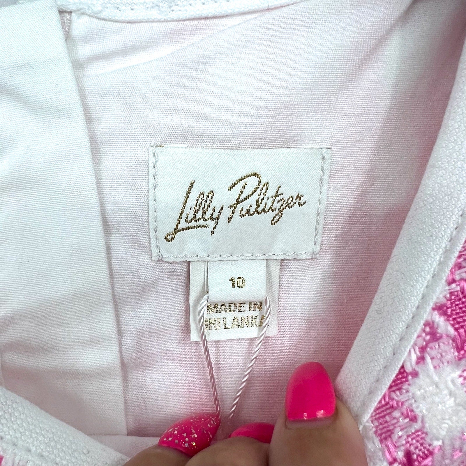 LILLY PULITZER Girls Aria Shift Dress Size 10 Rousseau Pink White Check NWOT