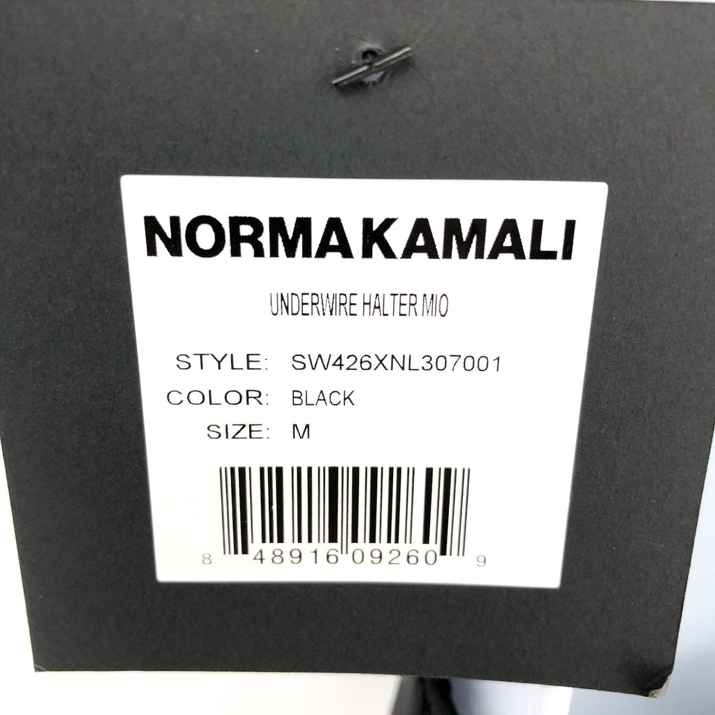 NORMA KAMALI Women's Halter Mio One Piece Swimsuit Medium Black Underwire NWT