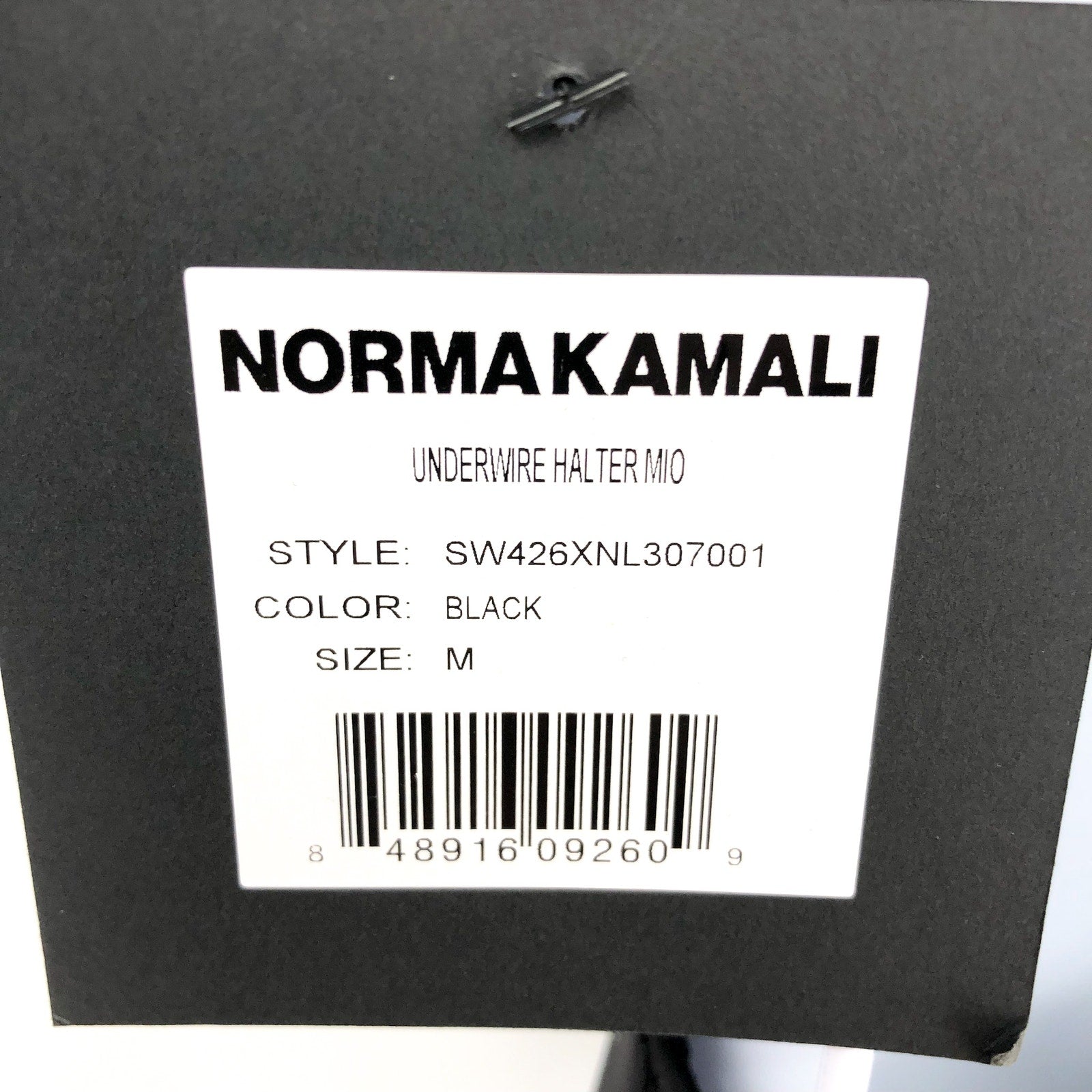 NORMA KAMALI Women's Halter Mio One Piece Swimsuit Medium Black Underwire NWT