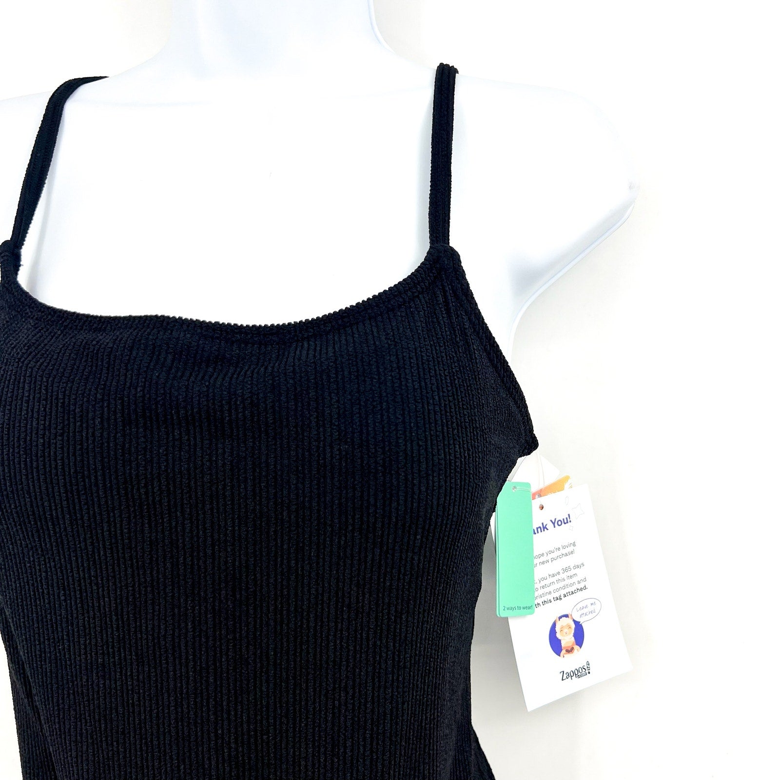 Pacifica x SUNSETS Women's Ariel One Piece Swimsuit Large Black Rib NWT