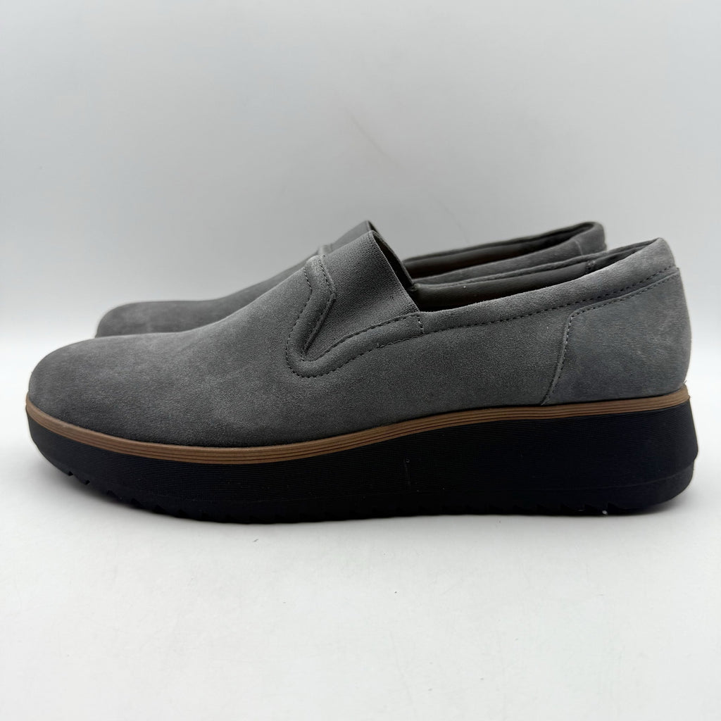 Clarks Womens Zylah Sky Platform Loafers US 11 M EU 42.5 Grey Suede NWOB
