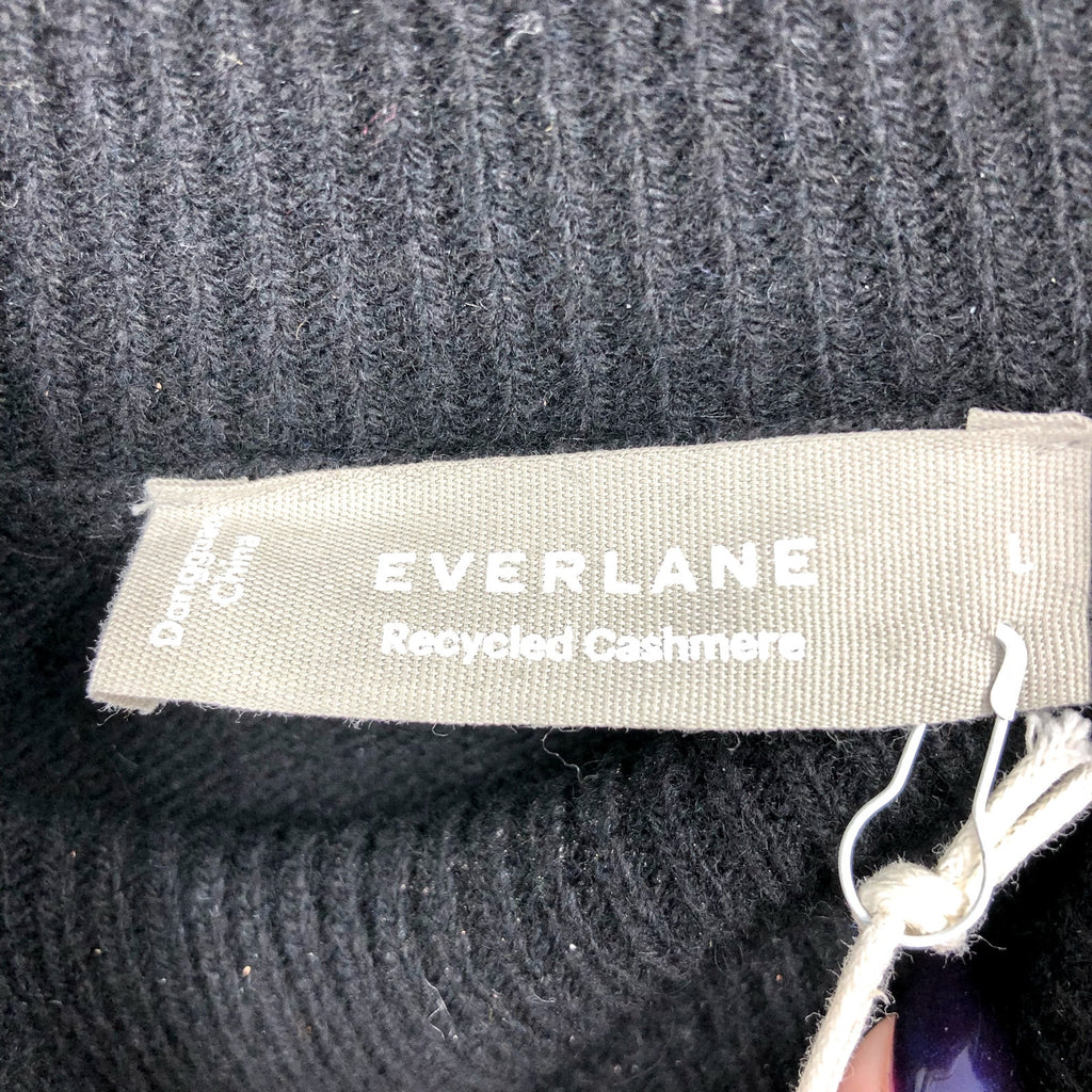 Everlane Womens The Cashmere Oversized Turtleneck Sweater Large Core Black NWT