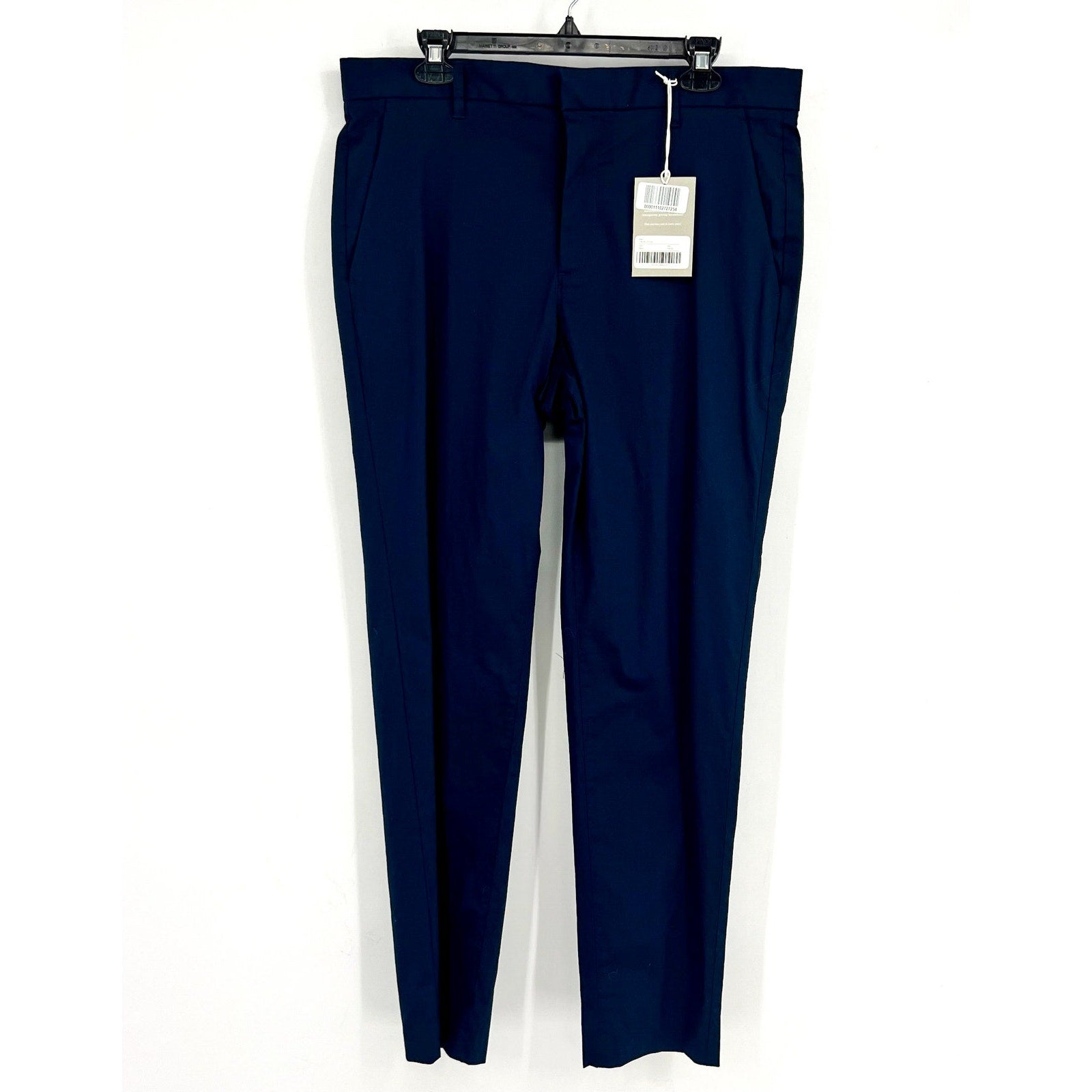 EVERLANE Mens Air Chino Pants 34x32 Navy Blue Stretch Cotton Poplin Slim Fit NWT