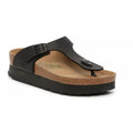 Birkenstock Papillio Womens Gizeh Platform Sandals EU 37 US 6 Black Leather NWOB